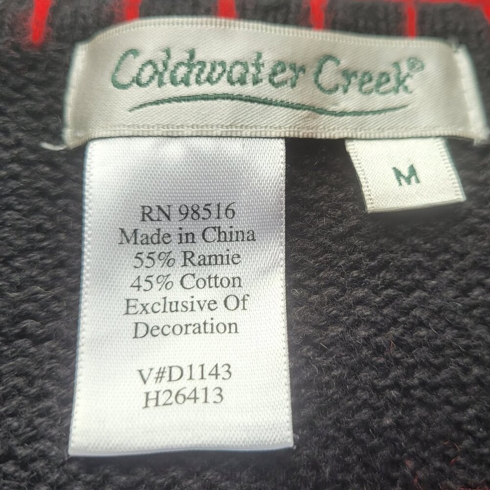 Coldwater Creek Embroidered Cardinal/Bird Cotton Cottagecore Cardigan Size M - Picture 9 of 10